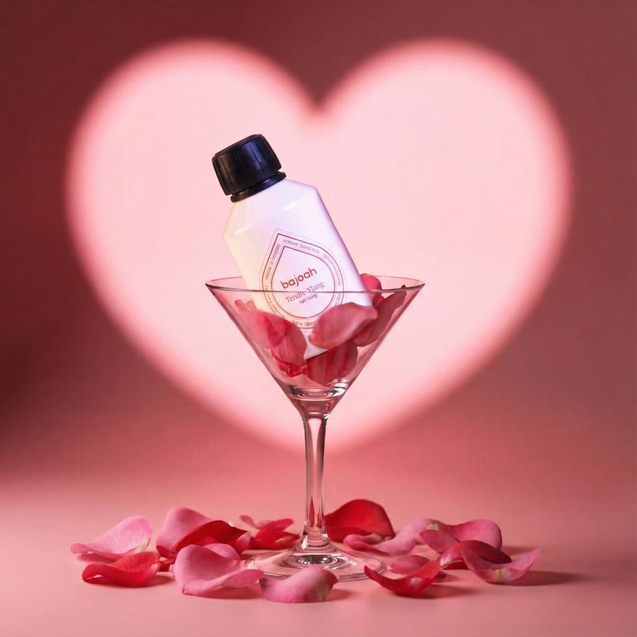 Visuel produit généré par IA, Bajoah, parfums de linge, cocktail