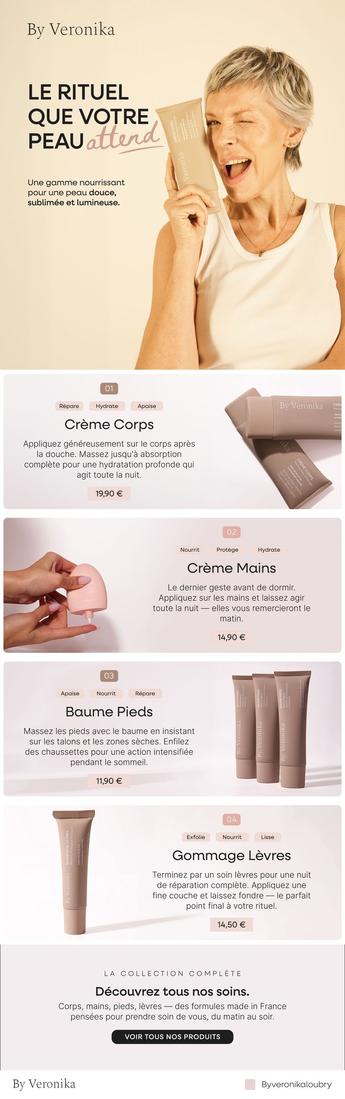 Newsletter By Veronika, soins du corps, campagne rituel