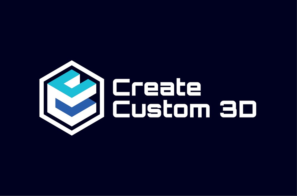 Logo Create Custom 3D, impression 3D, blanc