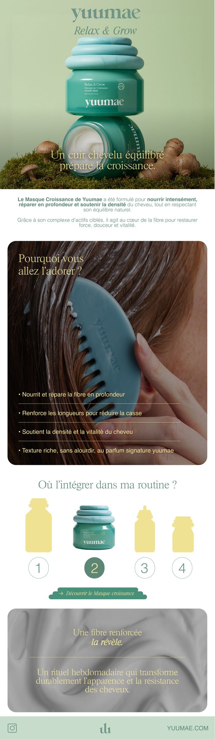 Newsletter Yuumae, soins du cuir chevelu, campagne masque
